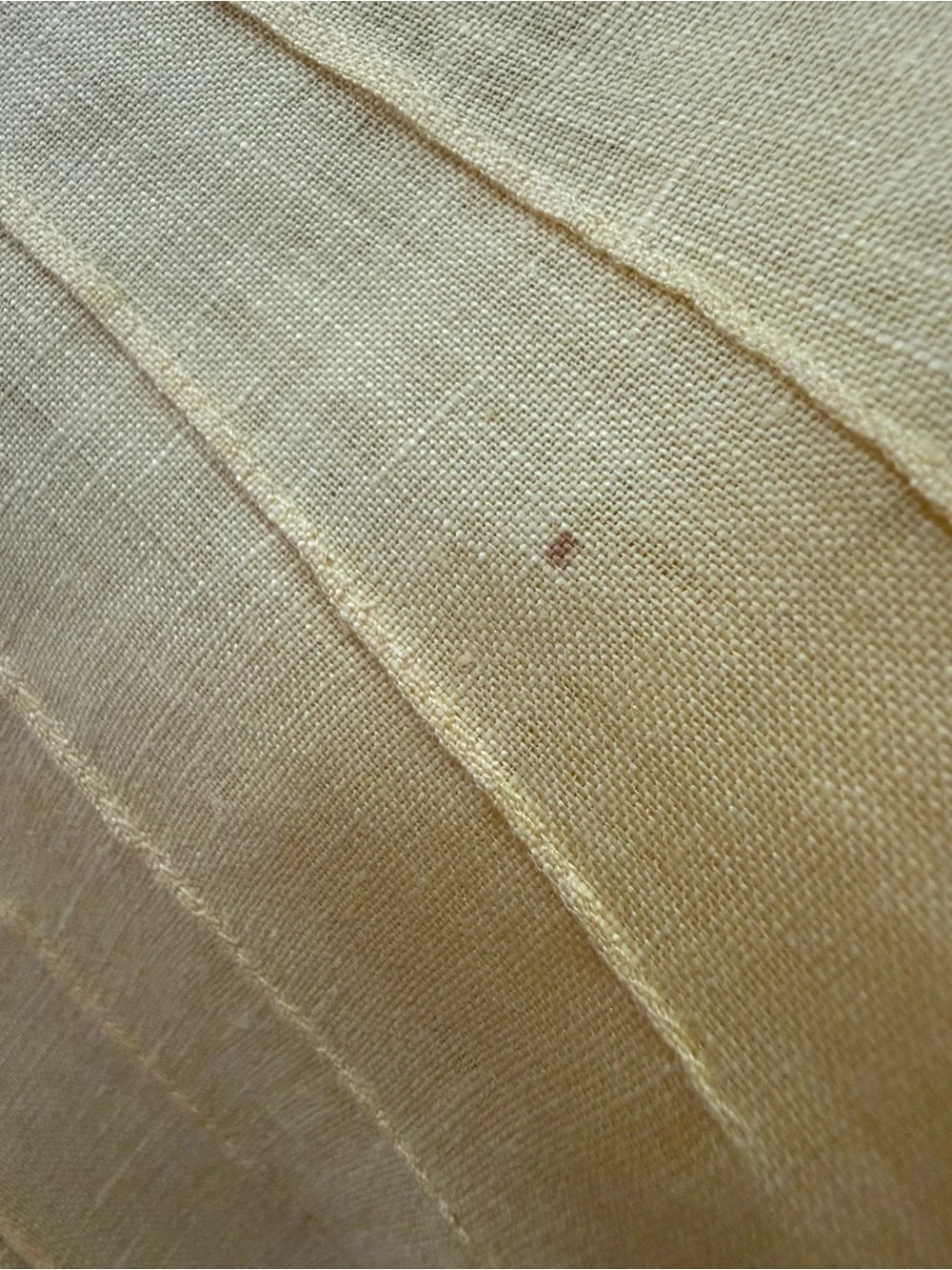 Lafayette 148 100% Linen Pleated Button Down Yellow Collared Blouse Sz 6 *stain - Picture 9 of 10